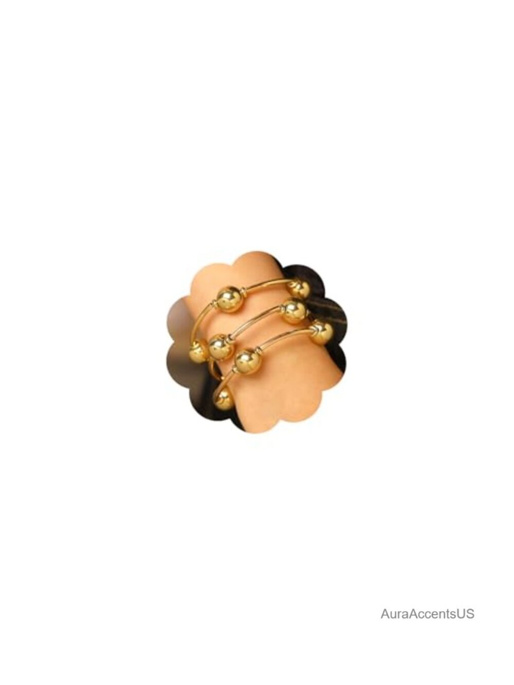 3Pcs Gold Ball Bangle Bracelets Stackable Minimalist Statement Jewelry Set